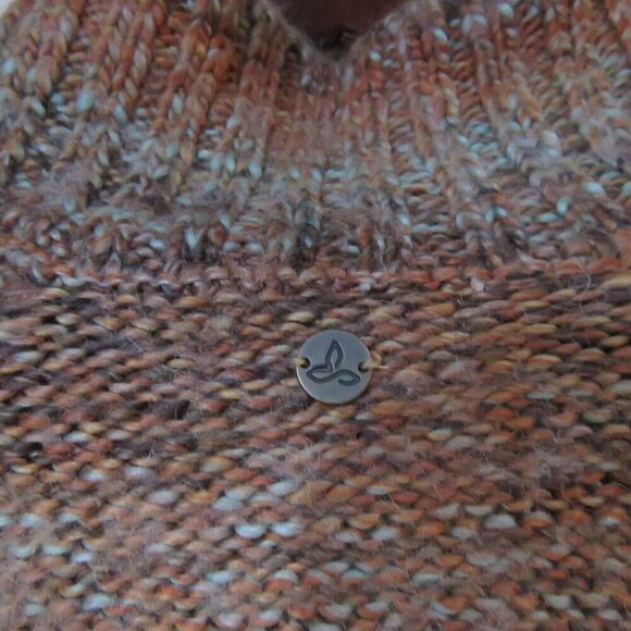 PRANA Clause Marled Knit V Neck Sweater in Sundried Terracotta - Size XS - Picture 13 of 15